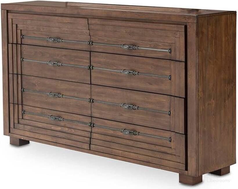 The appearance of Carrollton Rustic Ranch Dresser KI-CRLN050-407 designed by AICO in the modern / contemporary interior design. This rustic ranch piece of furniture  was selected by 1StopBedrooms from Carrollton Collection to add a touch of cosiness and style into your home. Sku: KI-CRLN050-407. Product Type: Dresser. Image1