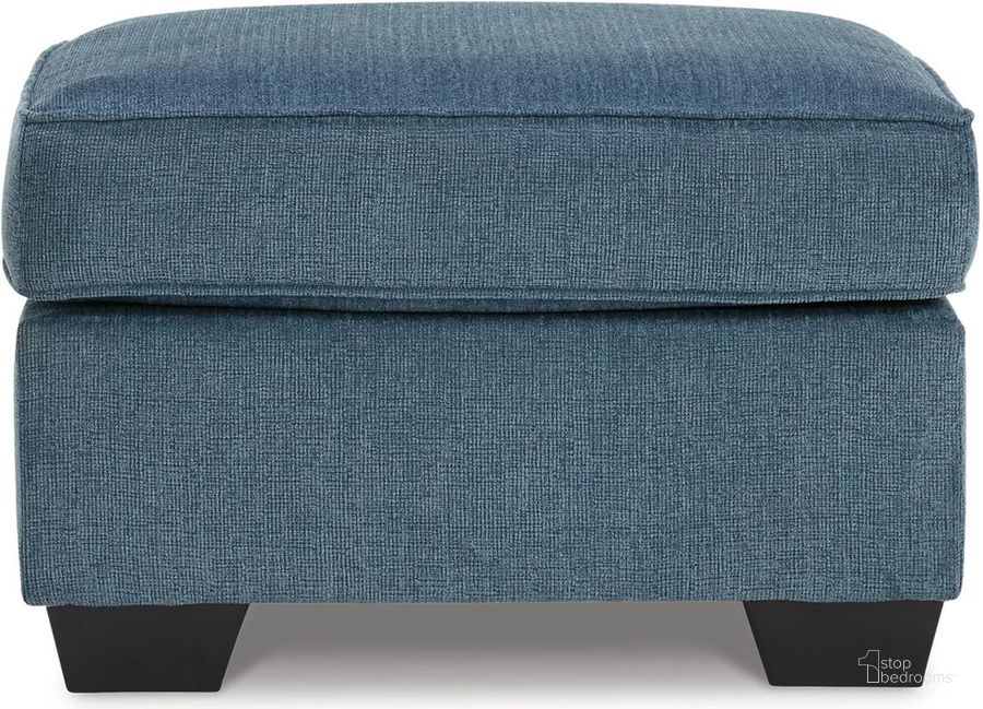 The appearance of Carrot River Blue Ottoman designed by Artisan Elegance in the modern / contemporary interior design. This blue piece of furniture  was selected by 1StopBedrooms from Carrot River Collection to add a touch of cosiness and style into your home. Sku: 4060514. Material: Fabric. Product Type: Ottoman. Image1