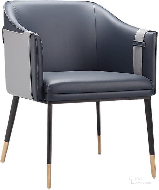The appearance of Carter Dining Armchair - Napa Thunder / Napa Slate designed by Sunpan in the modern / contemporary interior design. This blue piece of furniture  was selected by 1StopBedrooms from Ikon Collection to add a touch of cosiness and style into your home. Sku: 105569. Material: Faux Leather. Product Type: Dining Chair. Image1