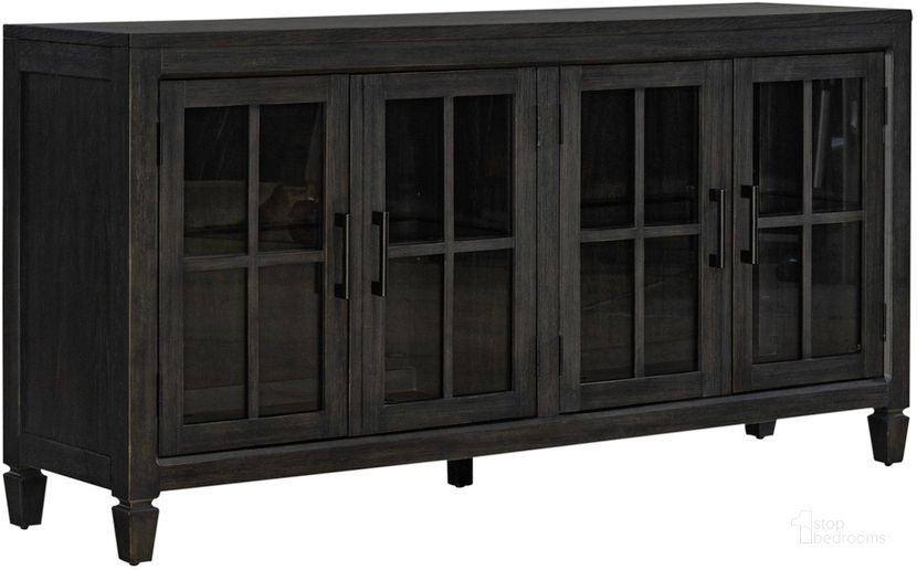 The appearance of Caruso Heights Server In Black designed by Liberty in the transitional interior design. This black piece of furniture  was selected by 1StopBedrooms from Caruso Heights Collection to add a touch of cosiness and style into your home. Sku: 271-SR7236. Product Type: Server. Material: Poplar. Image1
