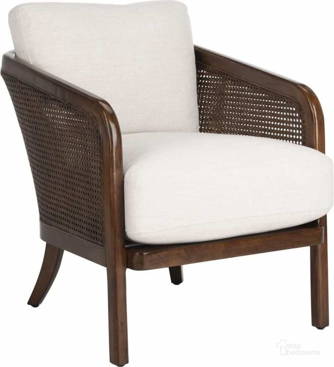 The appearance of Caruso Barrel Back Chair In Oatmeal designed by Safavieh Couture in the modern / contemporary interior design. This oatmeal piece of furniture  was selected by 1StopBedrooms from Caruso Collection to add a touch of cosiness and style into your home. Sku: KNT4101B. Material: Wood. Product Type: Accent Chair. Image1