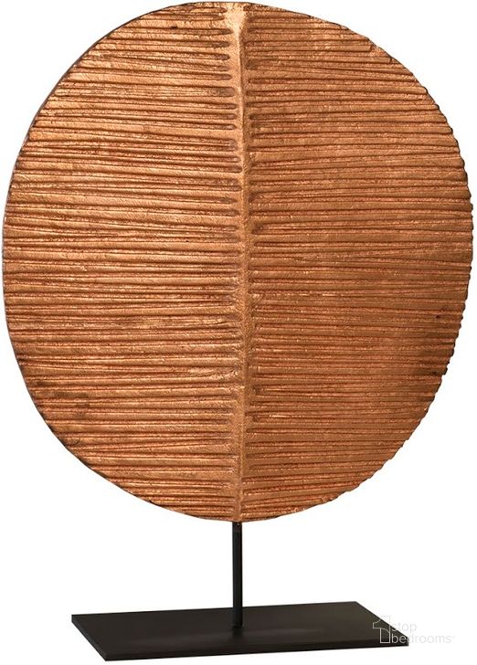 The appearance of Carved Round Leaf on Metal Stand TH89179 designed by Phillips Collection in the modern / contemporary interior design. This brown piece of furniture  was selected by 1StopBedrooms from Carved Collection to add a touch of cosiness and style into your home. Sku: TH89179. Material: Wood. Product Type: Sculpture. Image1