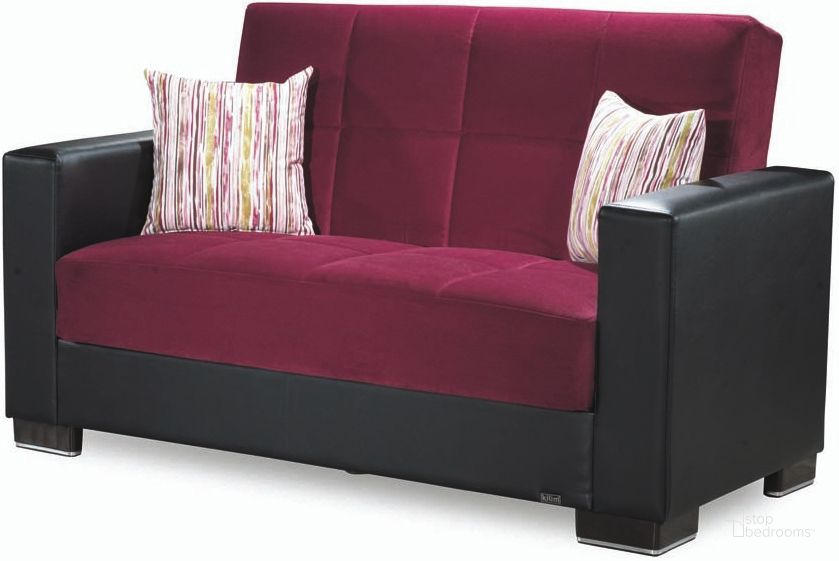 The appearance of Casamode Armada Burgundy Loveseat designed by Casamode in the modern / contemporary interior design. This burgundy piece of furniture  was selected by 1StopBedrooms from Armada Collection to add a touch of cosiness and style into your home. Sku: ARM-LS-10. Material: Microfiber. Product Type: Loveseat.