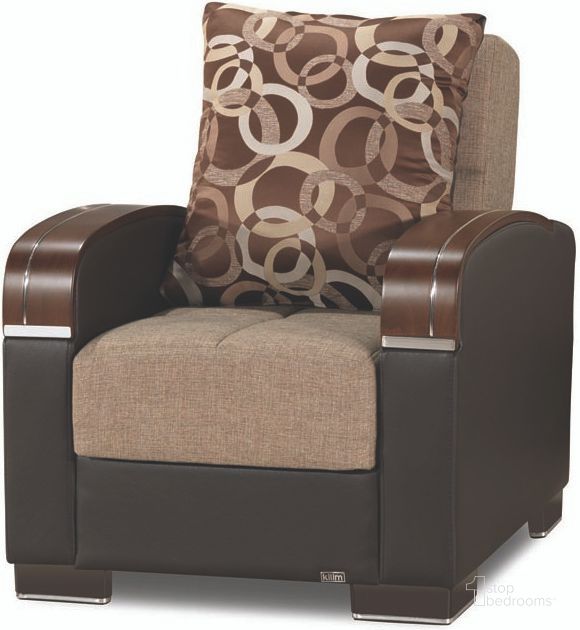 The appearance of Casamode Mobimax Brown Arm Chair designed by Casamode in the modern / contemporary interior design. This brown piece of furniture  was selected by 1StopBedrooms from Mobimax Collection to add a touch of cosiness and style into your home. Sku: MOB-AC-BN. Material: Polyester. Product Type: Arm Chair.