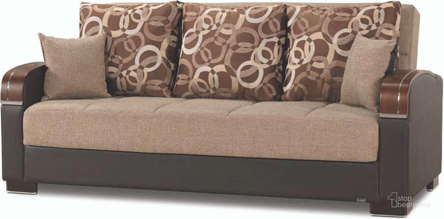 The appearance of Casamode Mobimax Brown Sofabed designed by Casamode in the modern / contemporary interior design. This light brown piece of furniture  was selected by 1StopBedrooms from Mobimax Collection to add a touch of cosiness and style into your home. Sku: MOB-SB-BN. Material: Polyester. Product Type: Sofa Bed. Image1