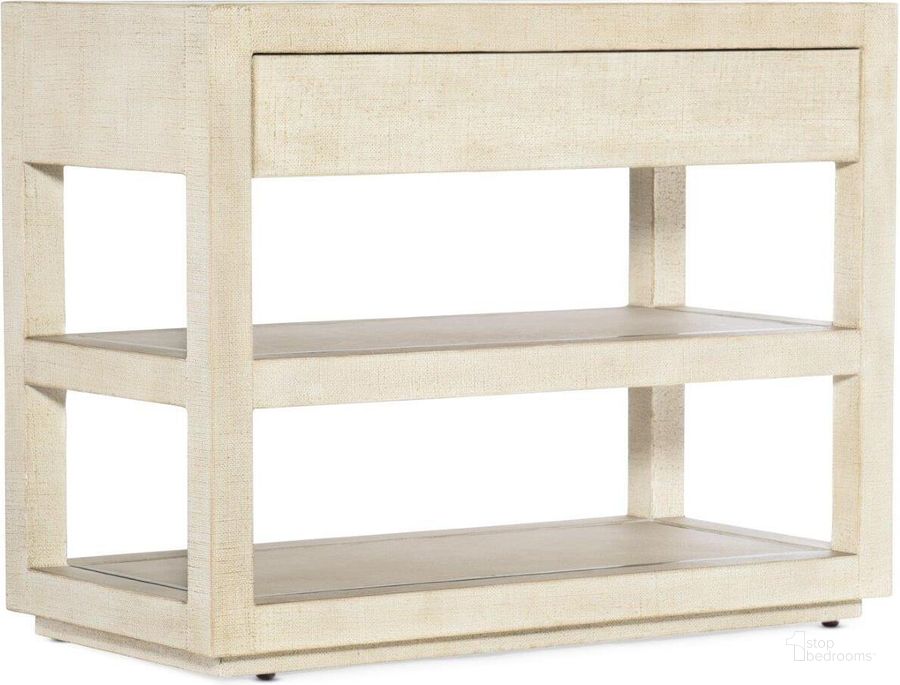 The appearance of Cascade One-Drawer Nightstand 6120-90019-05 designed by Hooker in the transitional interior design. This white piece of furniture  was selected by 1StopBedrooms from Cascade Collection to add a touch of cosiness and style into your home. Sku: 6120-90019-05. Material: Metal. Product Type: Nightstand. Image1