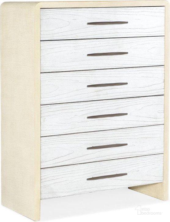The appearance of Cascade Six-Drawer Chest 6120-90010-05 designed by Hooker in the transitional interior design. This white piece of furniture  was selected by 1StopBedrooms from Cascade Collection to add a touch of cosiness and style into your home. Sku: 6120-90010-05. Product Type: Chest. Material: Resin. Image1