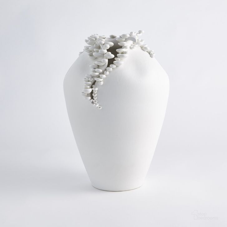 The appearance of Cascading Reef Tall Vase In White designed by Global Views in the modern / contemporary interior design. This white piece of furniture  was selected by 1StopBedrooms from Cascading Collection to add a touch of cosiness and style into your home. Sku: 7.30142. Material: Ceramic. Product Type: Vase. Image1