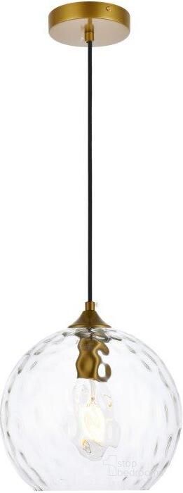 The appearance of Cashel 10 Inch Light Brass Pendant designed by Elegant Lighting in the transitional interior design. This brass piece of furniture  was selected by 1StopBedrooms from Cashel Collection to add a touch of cosiness and style into your home. Sku: LD2282BR. Product Type: Pendant Lighting. Material: Iron. Image1