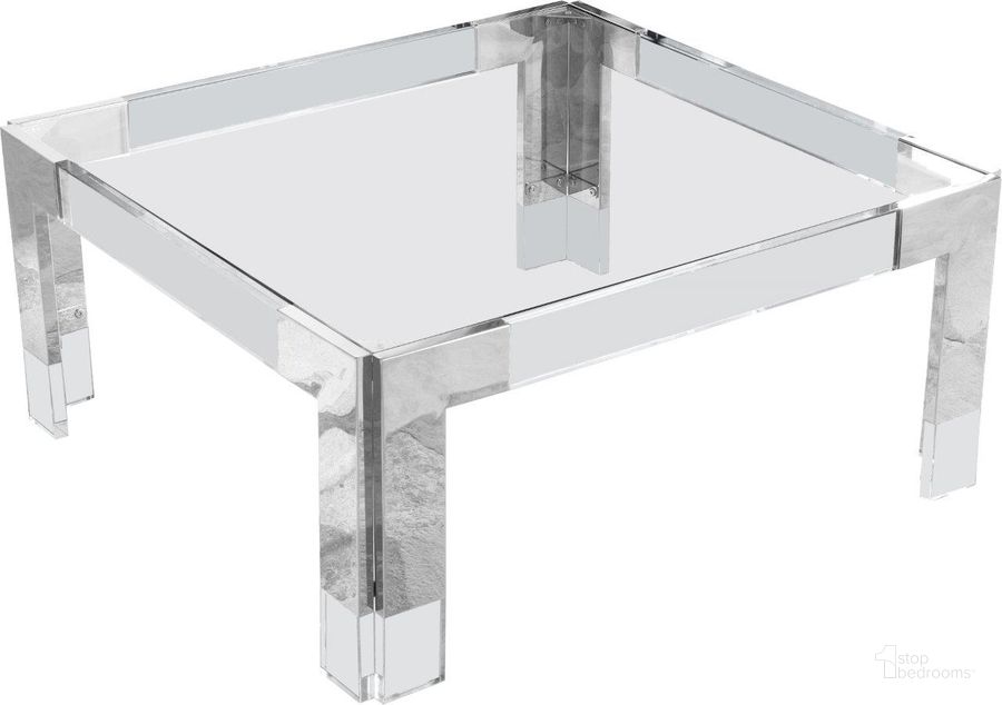 The appearance of Casper Coffee Table 202-CT designed by Meridian in the modern / contemporary interior design. This chrome piece of furniture  was selected by 1StopBedrooms from Casper Collection to add a touch of cosiness and style into your home. Sku: 202-CT-1;202-CT-2. Product Type: Coffee Table. Material: Acrylic. Image1