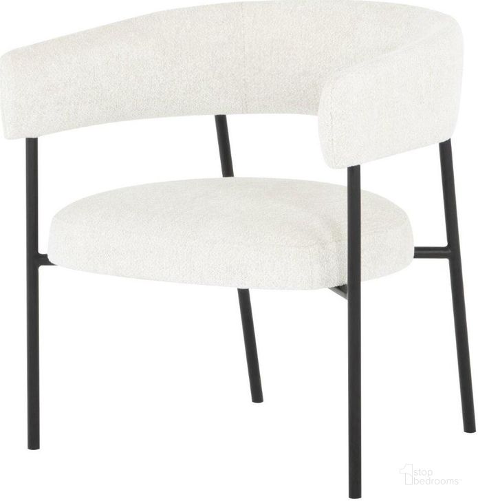 The appearance of Cassia Buttermilk Boucle Occasional Chair designed by Nuevo in the modern / contemporary interior design. This white piece of furniture  was selected by 1StopBedrooms from Cassia Collection to add a touch of cosiness and style into your home. Sku: HGSN157. Material: Fabric. Product Type: Accent Chair. Image1