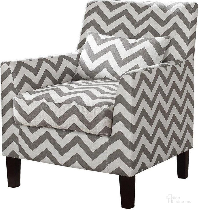The appearance of Cassidy Fabric Upholstered Accent Arm Chair In Gray And White designed by Best Master Furniture in the transitional interior design. This gray and white piece of furniture  was selected by 1StopBedrooms from Cassidy Collection to add a touch of cosiness and style into your home. Sku: 614GW. Material: Fabric. Product Type: Accent Chair. Image1