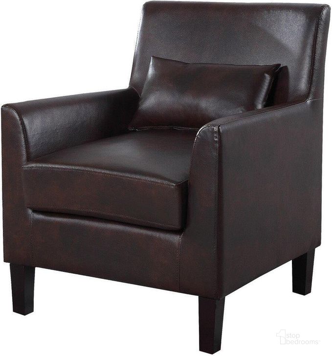 The appearance of Cassidy Faux Leather Living Room Accent Arm Chair In Espresso designed by Best Master Furniture in the transitional interior design. This espresso piece of furniture  was selected by 1StopBedrooms from Cassidy Collection to add a touch of cosiness and style into your home. Sku: 614E. Material: Faux Leather. Product Type: Accent Chair. Image1