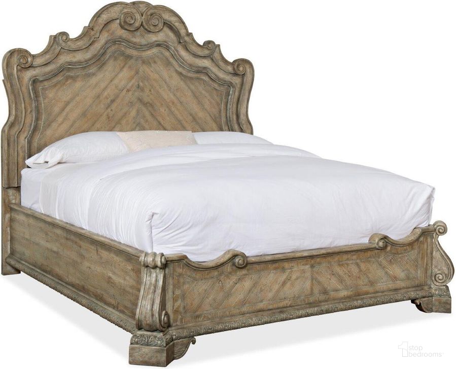 The appearance of Castella California King Panel Bed designed by Hooker in the traditional interior design. This medium wood piece of furniture  was selected by 1StopBedrooms from Castella Collection to add a touch of cosiness and style into your home. Sku: 5878-90260-80. Bed Type: Panel Bed. Material: Wood. Product Type: Panel Bed. Bed Size: California King. Image1