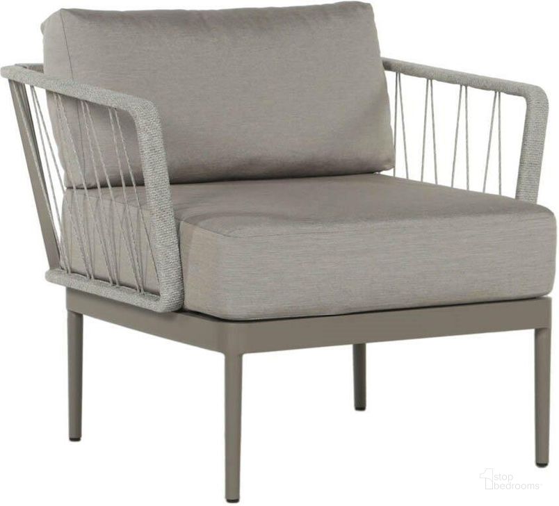 The appearance of Catania Armchair In Grey And Palazzo Taupe designed by Sunpan in the modern / contemporary interior design. This grey piece of furniture  was selected by 1StopBedrooms from Catania Collection to add a touch of cosiness and style into your home. Sku: 109484. Material: Fabric. Product Type: Outdoor Lounge Chair. Image1