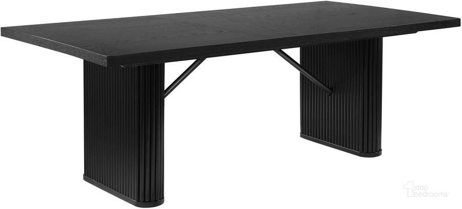 The appearance of Catherine Rectangular Double Pedestal Dining Table In Black designed by Coaster in the transitional interior design. This black piece of furniture  was selected by 1StopBedrooms from Catherine Collection to add a touch of cosiness and style into your home. Sku: 106251B1;106251B2. Material: Wood. Product Type: Dining Table. Image1