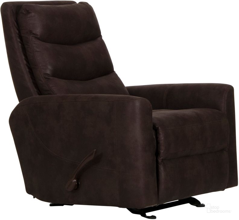 The appearance of Gill Glider Recliner In Chocolate designed by Catnapper in the traditional interior design. This chocolate piece of furniture  was selected by 1StopBedrooms from Gill Collection to add a touch of cosiness and style into your home. Sku: 2640613099. Material: Fabric. Product Type: Recliner. Image1