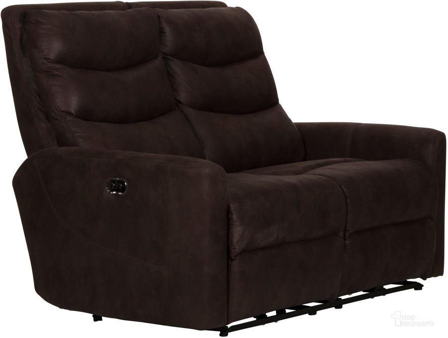 The appearance of Gill Power Reclining Loveseat In Chocolate designed by Catnapper in the traditional interior design. This chocolate piece of furniture  was selected by 1StopBedrooms from Gill Collection to add a touch of cosiness and style into your home. Sku: 6264213099. Material: Fabric. Product Type: Reclining Loveseat. Image1