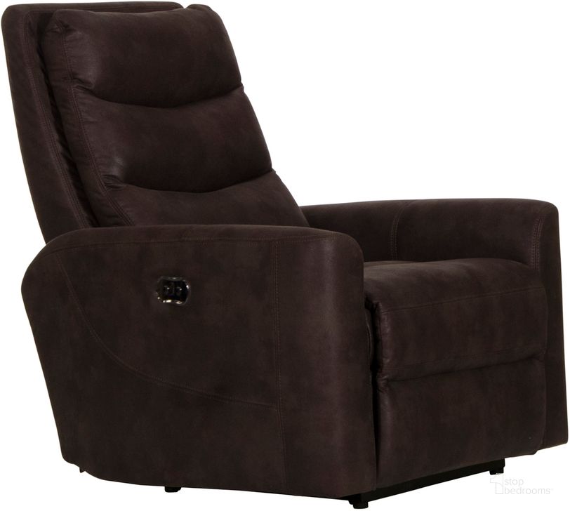 The appearance of Gill Power Wall Hugger Recliner In Chocolate designed by Catnapper in the traditional interior design. This chocolate piece of furniture  was selected by 1StopBedrooms from Gill Collection to add a touch of cosiness and style into your home. Sku: 62640413099. Material: Fabric. Product Type: Recliner. Image1
