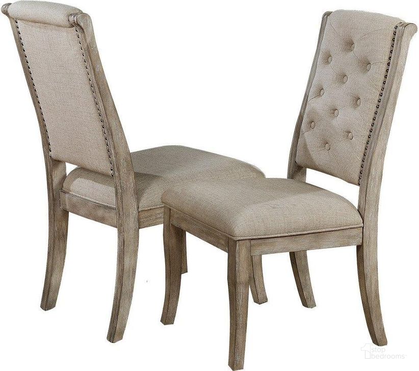 The appearance of Catonsville Fabric Dining Side Chair Set of 2 In Rustic Natural Oak designed by Best Master Furniture in the transitional interior design. This natural oak piece of furniture  was selected by 1StopBedrooms from Catonsville Collection to add a touch of cosiness and style into your home. Sku: D1081NC. Material: Fabric. Product Type: Side Chair. Image1