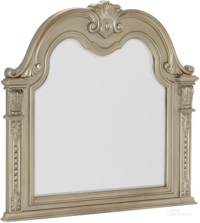 The appearance of Cavalier Silver Mirror designed by Homelegance in the transitional interior design. This silver piece of furniture  was selected by 1StopBedrooms from Cavalier Collection to add a touch of cosiness and style into your home. Sku: 1757SV-6. Material: Wood. Product Type: Dresser Mirror. Image1