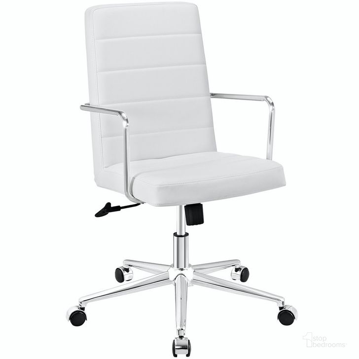 The appearance of Cavalier Highback Office Chair In White designed by Modway in the modern / contemporary interior design. This white piece of furniture  was selected by 1StopBedrooms from Cavalier Collection to add a touch of cosiness and style into your home. Sku: EEI-2124-WHI. Product Type: Office Chair. Material: Plywood. Image1