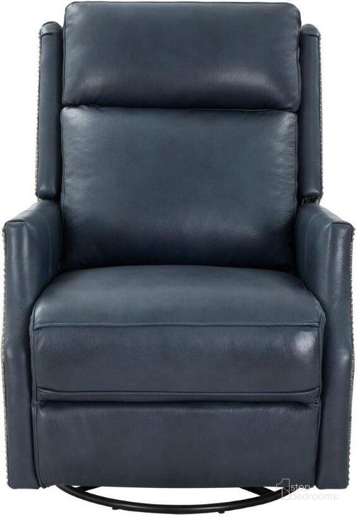 The appearance of Cavill Swivel Glider Recliner In Barone Navy Blue With Power Recline & Power Head Rest designed by BarcaLounger in the modern / contemporary interior design. This navy blue piece of furniture  was selected by 1StopBedrooms from Cavill Collection to add a touch of cosiness and style into your home. Sku: 8PH4003570845. Material: Leather. Product Type: Recliner. Image1