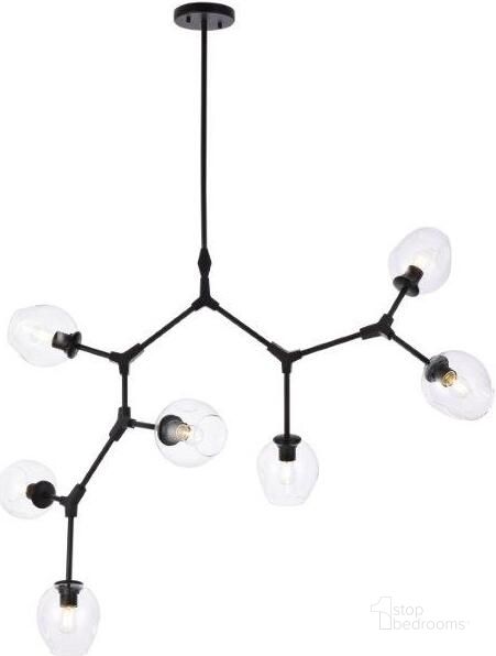 The appearance of Cavoli 7 Lights Black Chandelier designed by Elegant Lighting in the transitional interior design. This black piece of furniture  was selected by 1StopBedrooms from Cavoli Collection to add a touch of cosiness and style into your home. Sku: 1712G57BK. Product Type: Chandelier. Material: Iron. Image1