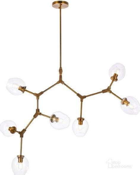 The appearance of Cavoli 7 Lights Brass Chandelier designed by Elegant Lighting in the transitional interior design. This brass piece of furniture  was selected by 1StopBedrooms from Cavoli Collection to add a touch of cosiness and style into your home. Sku: 1712G57BR. Product Type: Chandelier. Material: Iron. Image1