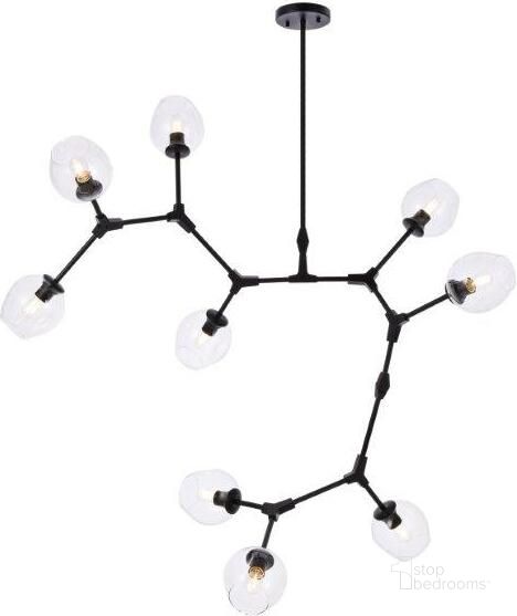 The appearance of Cavoli 9 Lights Black Chandelier designed by Elegant Lighting in the transitional interior design. This black piece of furniture  was selected by 1StopBedrooms from Cavoli Collection to add a touch of cosiness and style into your home. Sku: 1712G79BK. Product Type: Chandelier. Material: Iron. Image1