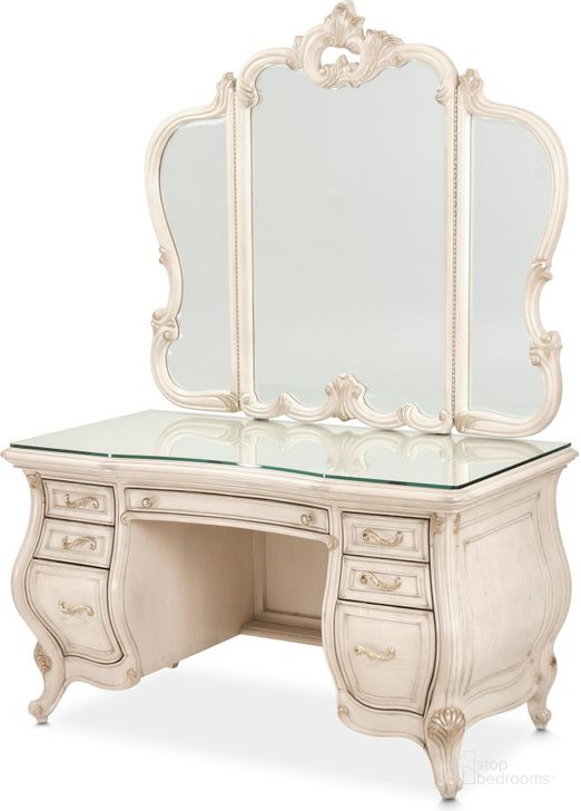 The appearance of Caydnn Champagne Vanity Set Bedroom Vanity designed by Windsor Home in the traditional interior design. This champagne piece of furniture  was selected by 1StopBedrooms from Caydnn Collection to add a touch of cosiness and style into your home. Sku: NR09058-201;09158-00;NR09068-201. Material: Wood. Product Type: Vanity Set.
