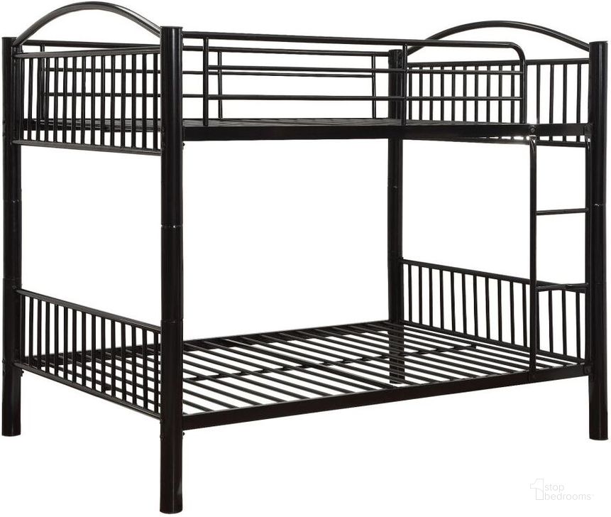 The appearance of Cayelynn Black Full Over Full Bunk Bed designed by ACME in the modern / contemporary interior design. This black piece of furniture  was selected by 1StopBedrooms from Cayelynn Collection to add a touch of cosiness and style into your home. Sku: 37390BK. Bed Type: Bunk Bed. Material: Metal. Product Type: Bunk Bed. Bed Size: Full Over Full. Image1