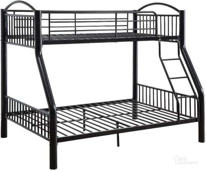 The appearance of Cayelynn Black Twin Over Full Bunk Bed designed by ACME in the modern / contemporary interior design. This black piece of furniture  was selected by 1StopBedrooms from Cayelynn Collection to add a touch of cosiness and style into your home. Sku: 37380BK. Bed Type: Bunk Bed. Material: Metal. Product Type: Bunk Bed. Bed Size: Twin Over Full. Image1