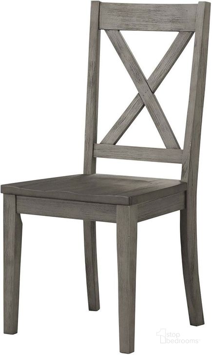 The appearance of Cayetano Gray Side Chair Set of 2 0qb2359981 designed by Off 5th Home in the transitional interior design. This gray piece of furniture  was selected by 1StopBedrooms from Cayetano Collection to add a touch of cosiness and style into your home. Sku: HURDG2472. Material: Wood. Product Type: Side Chair. Image1