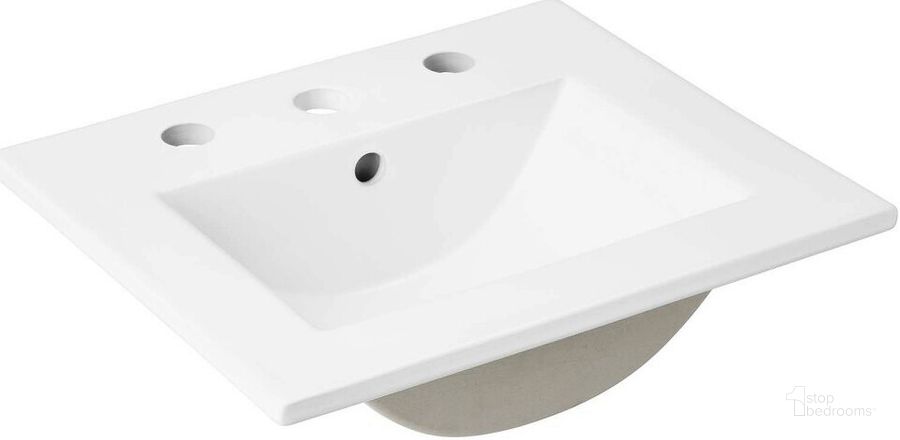 The appearance of Cayman 18 Inch Bathroom Sink In White designed by Modway in the modern / contemporary interior design. This white piece of furniture  was selected by 1StopBedrooms from Cayman Collection to add a touch of cosiness and style into your home. Sku: EEI-4836-WHI. Material: Ceramic. Product Type: Bathroom Sink. Image1