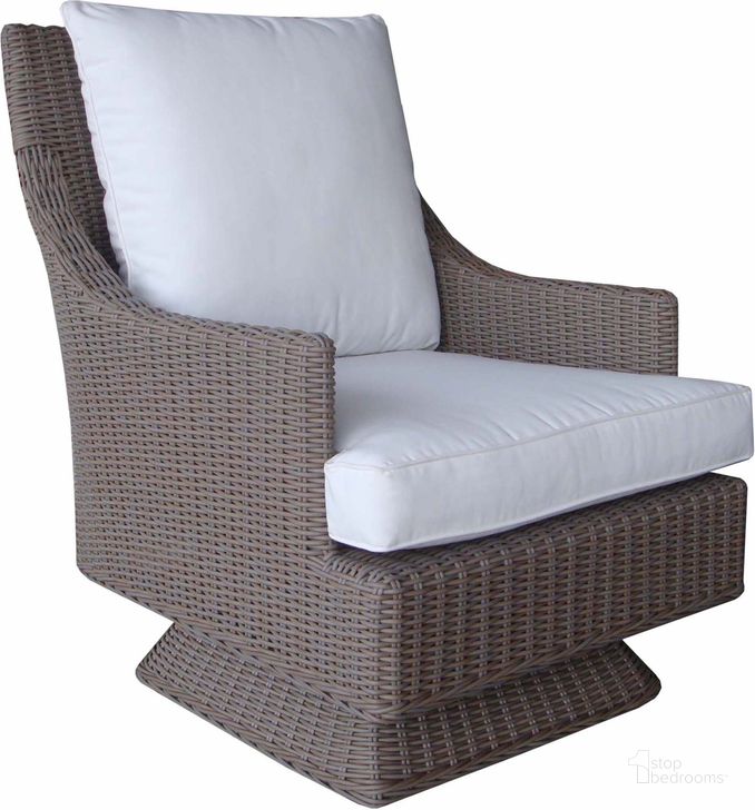 The appearance of Cayman Islands Grey Outdoor Swivel Chair designed by Padmas Plantation in the coastal interior design. This grey piece of furniture  was selected by 1StopBedrooms from Cayman Collection to add a touch of cosiness and style into your home. Sku: OL-CAY28. Product Type: Outdoor Chair. Material: Wicker. Image1