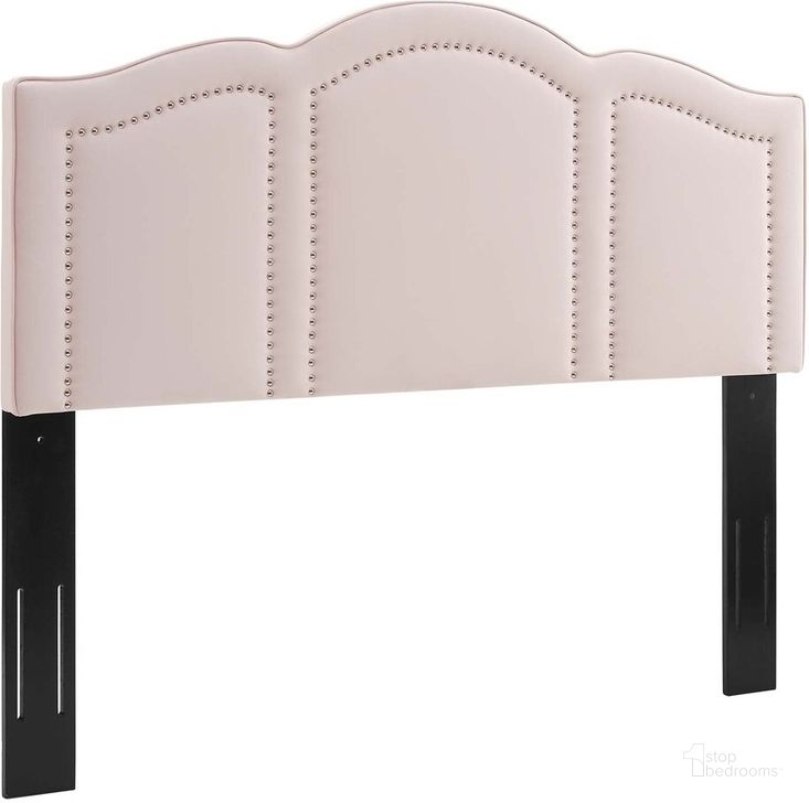The appearance of Cecilia King/California King Performance Velvet Headboard In Pink designed by Modway in the  interior design. This pink piece of furniture  was selected by 1StopBedrooms from Cecilia Collection to add a touch of cosiness and style into your home. Sku: MOD-6310-PNK. Product Type: Headboard. Material: MDF. Image1