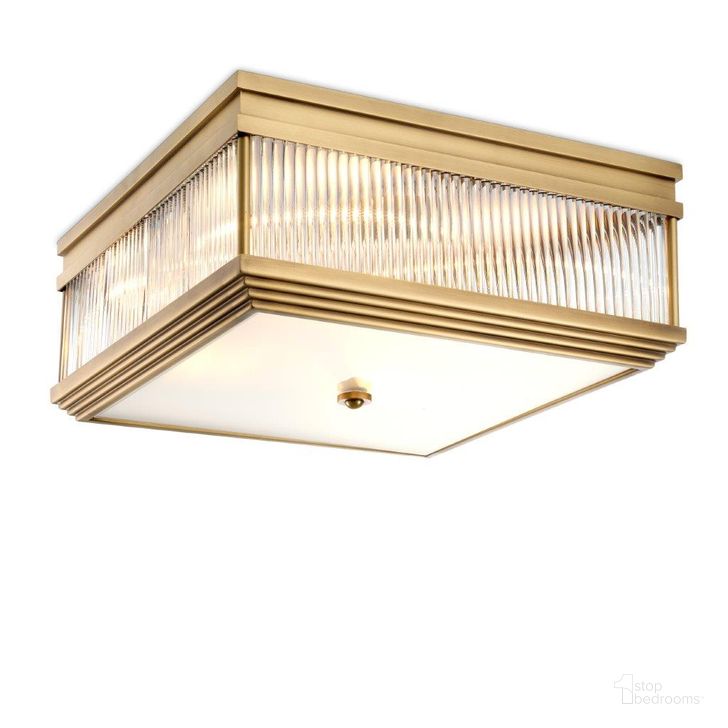 The appearance of Ceiling Lamp Marly Antique Brass Finish designed by Eichholtz in the modern / contemporary interior design. This antique brass piece of furniture  was selected by 1StopBedrooms from Marly Collection to add a touch of cosiness and style into your home. Sku: 112858UL. Material: Glass. Product Type: Lamp. Image1