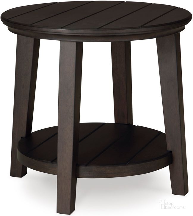 The appearance of Celamar Dark Brown End Table designed by Signature Design by Ashley in the transitional interior design. This dark brown piece of furniture  was selected by 1StopBedrooms from Celamar Collection to add a touch of cosiness and style into your home. Sku: T429-6. Material: Wood. Product Type: End Table. Image1