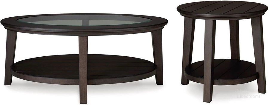 The appearance of Celamar Occasional Table Set In Dark Brown designed by Signature Design by Ashley in the transitional interior design. This dark brown piece of furniture  was selected by 1StopBedrooms from Celamar Collection to add a touch of cosiness and style into your home. Sku: T429-0;T429-6. Material: Wood. Product Type: Occasional Table Set. Image1