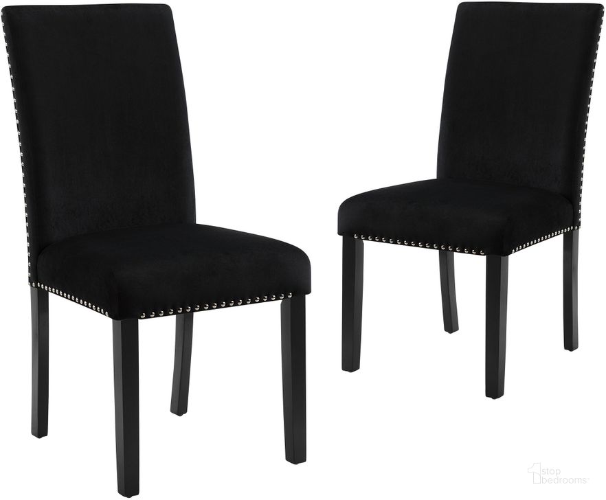 The appearance of Celeste Black Dining Side Chair Set Of 2 designed by New Classic in the transitional interior design. This black piece of furniture  was selected by 1StopBedrooms from Celeste Collection to add a touch of cosiness and style into your home. Sku: D400-20-BLK. Product Type: Side Chair. Image1
