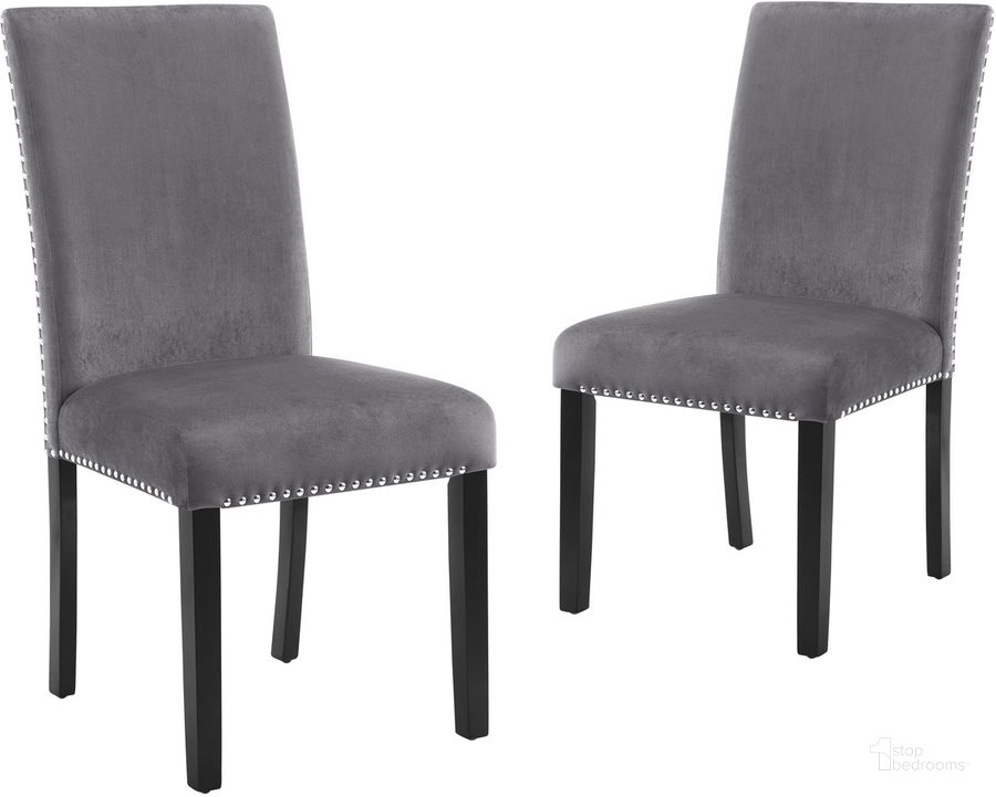The appearance of Celeste Gray Dining Chair Set Of 2 designed by New Classic in the transitional interior design. This gray piece of furniture  was selected by 1StopBedrooms from Celeste Collection to add a touch of cosiness and style into your home. Sku: D400-20-GRY. Product Type: Dining Chair. Image1
