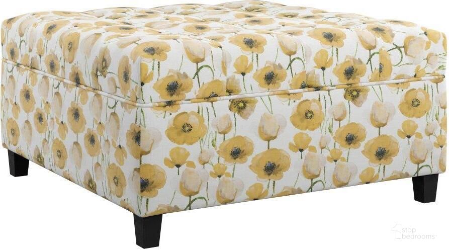 The appearance of Celia Storage Ottoman In Golden Poppy designed by Emerald Home Furnishings in the traditional interior design. This gold piece of furniture  was selected by 1StopBedrooms from Celia Collection to add a touch of cosiness and style into your home. Sku: U3910-22-19. Product Type: Ottoman. Material: Rubberwood. Image1