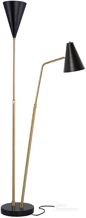 The appearance of Celika Black Metal Floor Lighting designed by Nuevo in the modern / contemporary interior design. This black piece of furniture  was selected by 1StopBedrooms from Celika Collection to add a touch of cosiness and style into your home. Sku: HGSK195. Material: Metal. Product Type: Floor Lamp. Image1