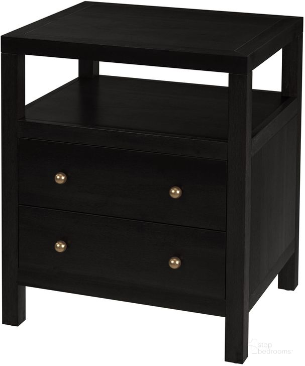 The appearance of Celine 2 Drawer Nightstand In Coffee designed by Butler Specialty Company in the traditional interior design. This coffee piece of furniture  was selected by 1StopBedrooms from Celine Collection to add a touch of cosiness and style into your home. Sku: 5734451. Material: Wood. Product Type: Nightstand. Image1