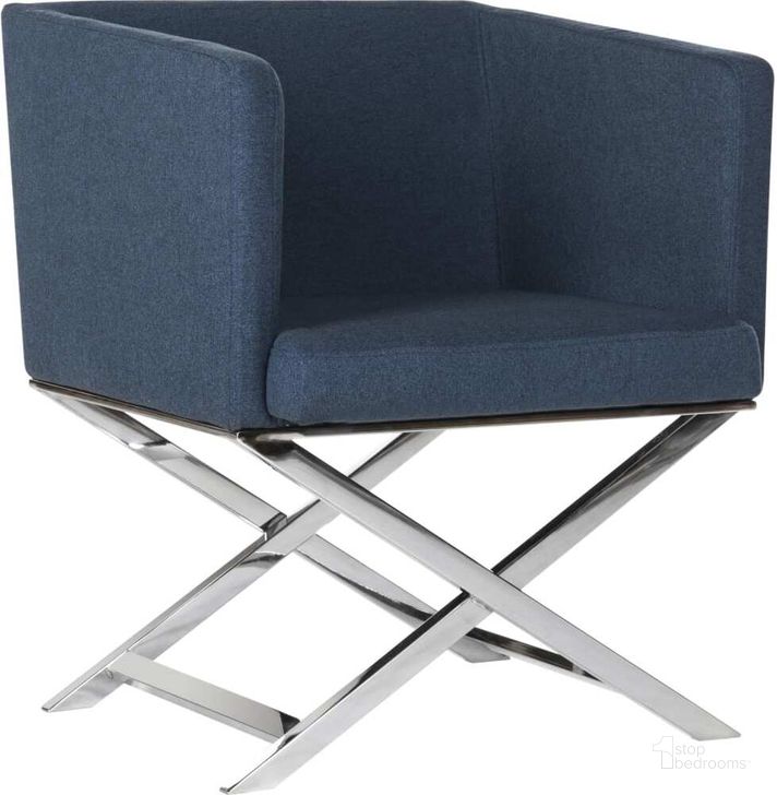 The appearance of Celine Navy and Chrome Cross Leg Chair designed by Safavieh in the modern / contemporary interior design. This navy piece of furniture  was selected by 1StopBedrooms from Celine Collection to add a touch of cosiness and style into your home. Sku: FOX2033A. Product Type: Accent Chair. Material: Stainless Steel. Image1