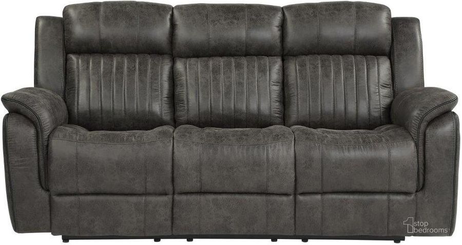 The appearance of Centeroak Gray Double Reclining Sofa designed by Homelegance in the modern / contemporary interior design. This gray piece of furniture  was selected by 1StopBedrooms from Centeroak Collection to add a touch of cosiness and style into your home. Sku: 9479BRG-3. Material: Microfiber. Product Type: Reclining Sofa. Image1