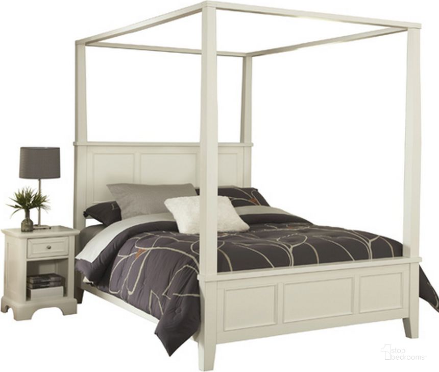 The appearance of Century Off White Queen Bed and Nightstand designed by Homestyles in the traditional interior design. This off white piece of furniture  was selected by 1StopBedrooms from Century Collection to add a touch of cosiness and style into your home. Sku: 5530-42;5530-511;5530-514;5530-512;5530-513. Bed Type: Canopy Bed. Material: Wood. Product Type: Canopy Bed. Bed Size: Queen. Image1