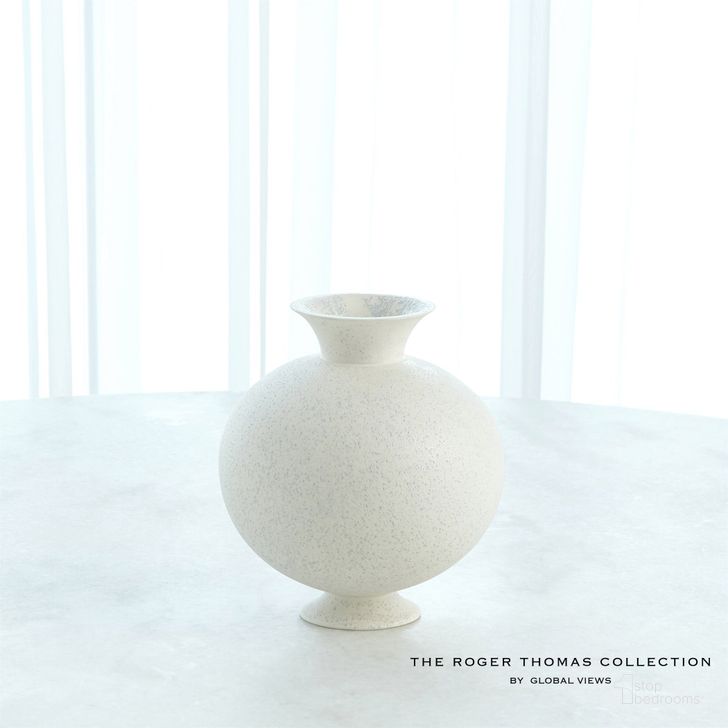 The appearance of Ceramic Orb Small Vase In White designed by Global Views in the modern / contemporary interior design. This white piece of furniture  was selected by 1StopBedrooms from Ceramic Collection to add a touch of cosiness and style into your home. Sku: RT1.10002. Material: Ceramic. Product Type: Vase. Image1
