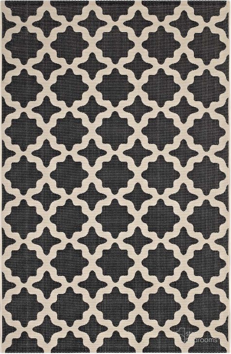 The appearance of Cerelia Black and Beige Moroccan Trellis 5x8 Indoor and Outdoor Area Rug designed by Modway in the modern / contemporary interior design. This black and beige piece of furniture  was selected by 1StopBedrooms from Cerelia Collection to add a touch of cosiness and style into your home. Sku: R-1139F-58. Material: Polypropylene. Product Type: Area Rugs. Image1